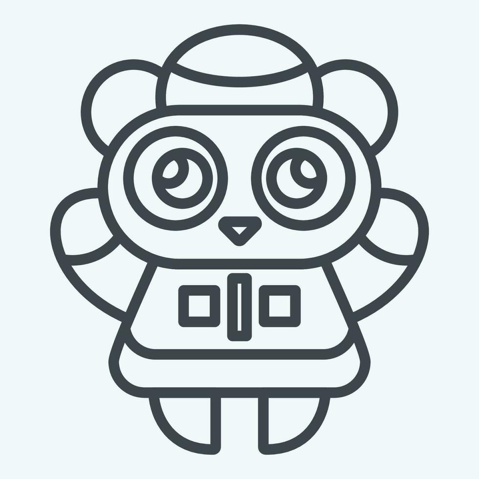 Icon Panda. related to Chinese New Year symbol. line style. simple design editable vector