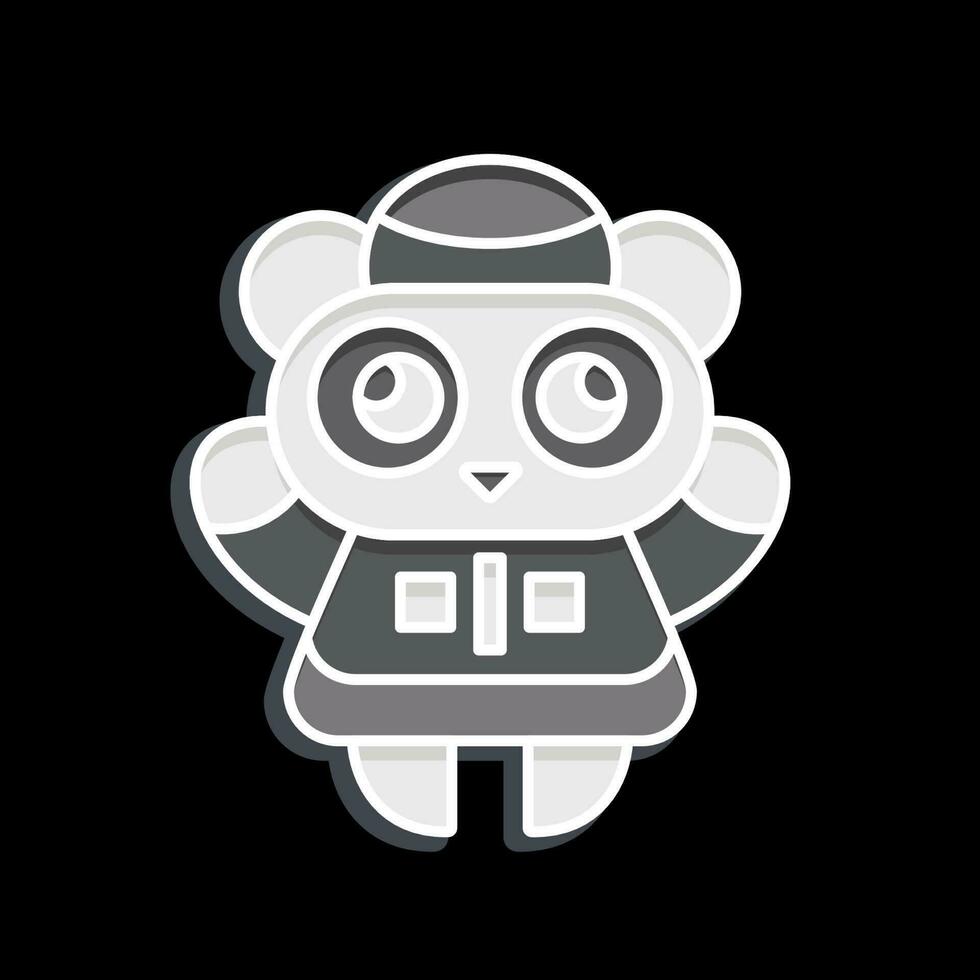 icono panda. relacionado a chino nuevo año símbolo. lustroso estilo. sencillo diseño editable vector