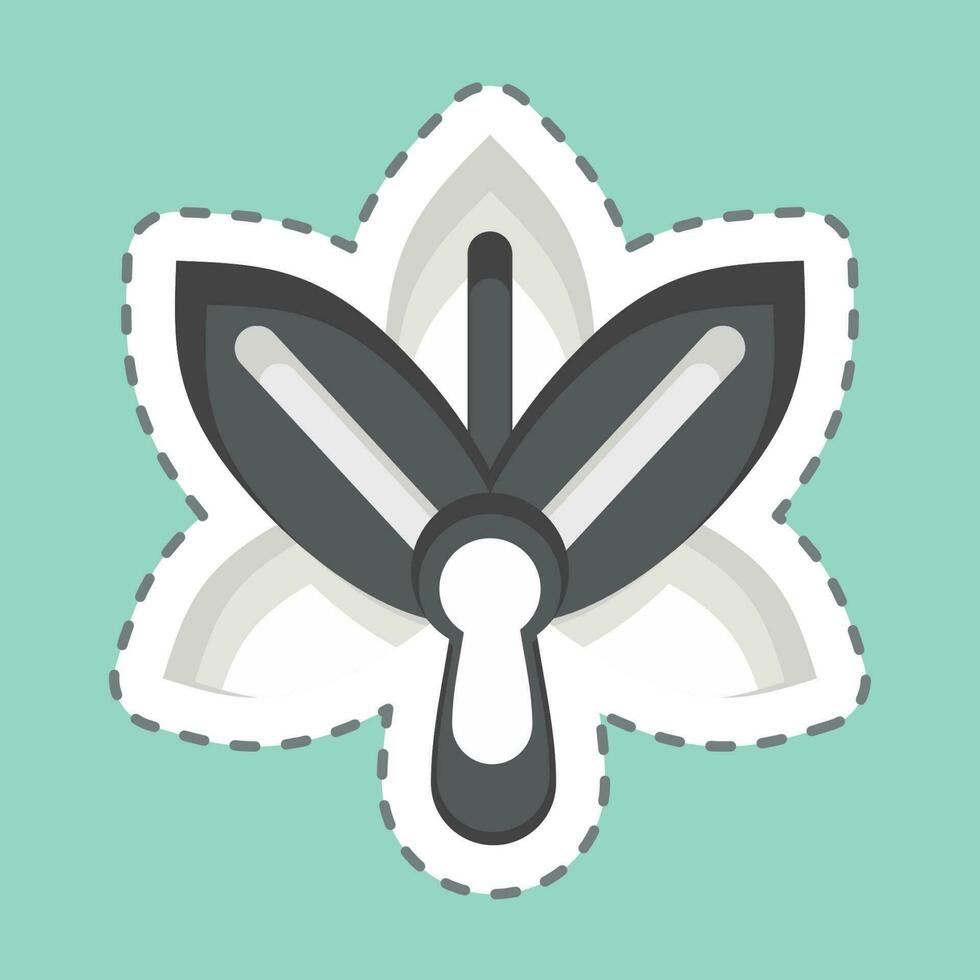 Sticker line cut Orchid. related to Flowers symbol. simple design editable. simple illustration vector