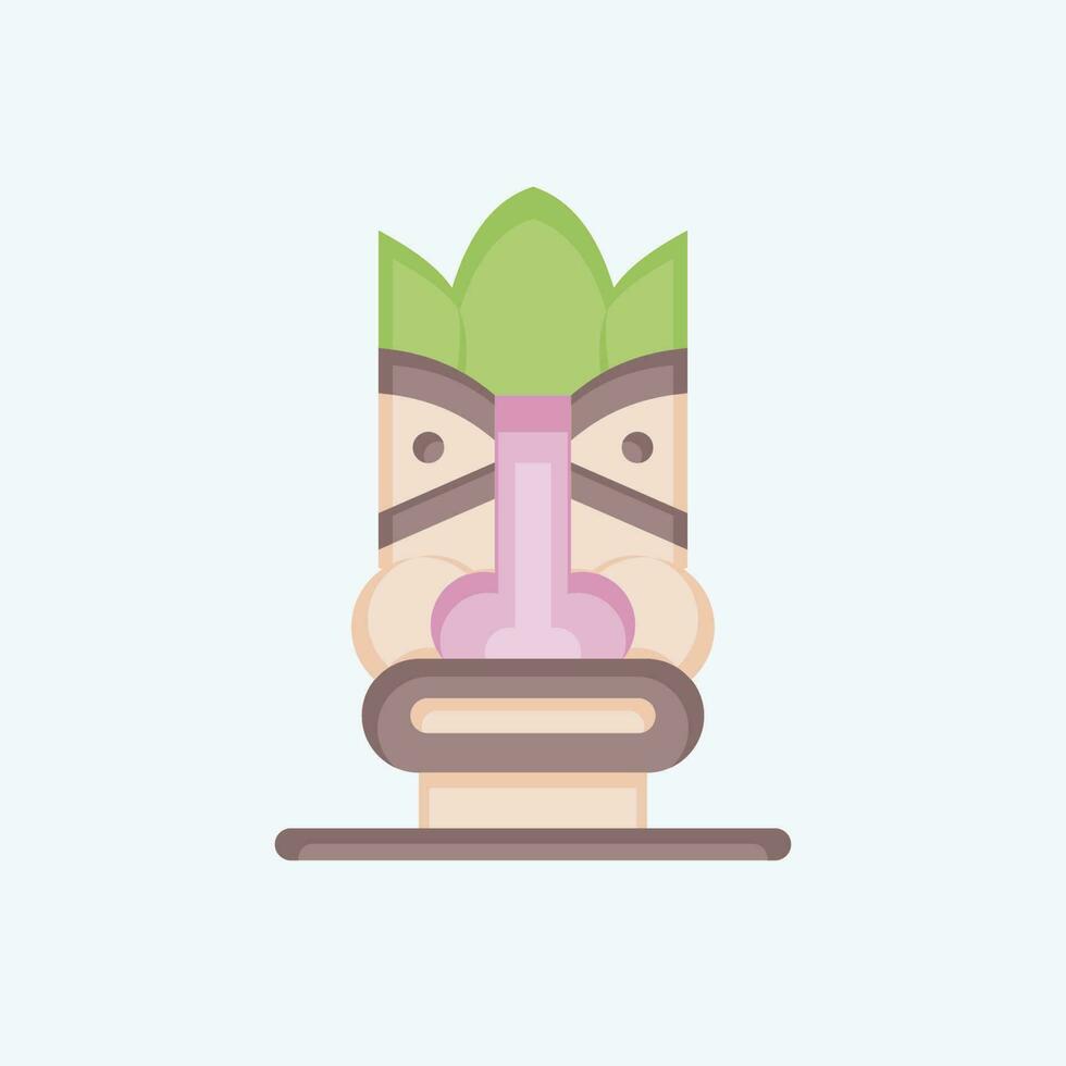 Icon Hawaiian Statue. related to Hawaii symbol. flat style. simple design editable. vector