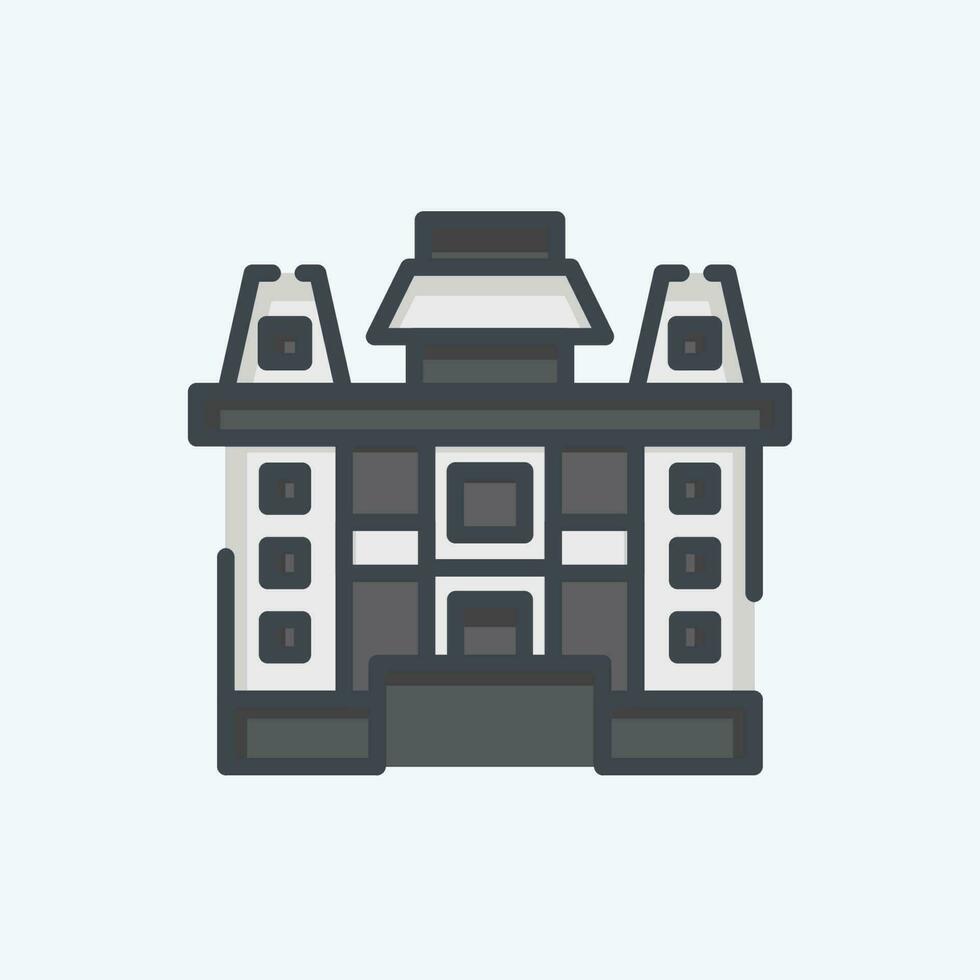 Icon Iolani Place. related to Hawaii symbol. doodle style. simple design editable. vector