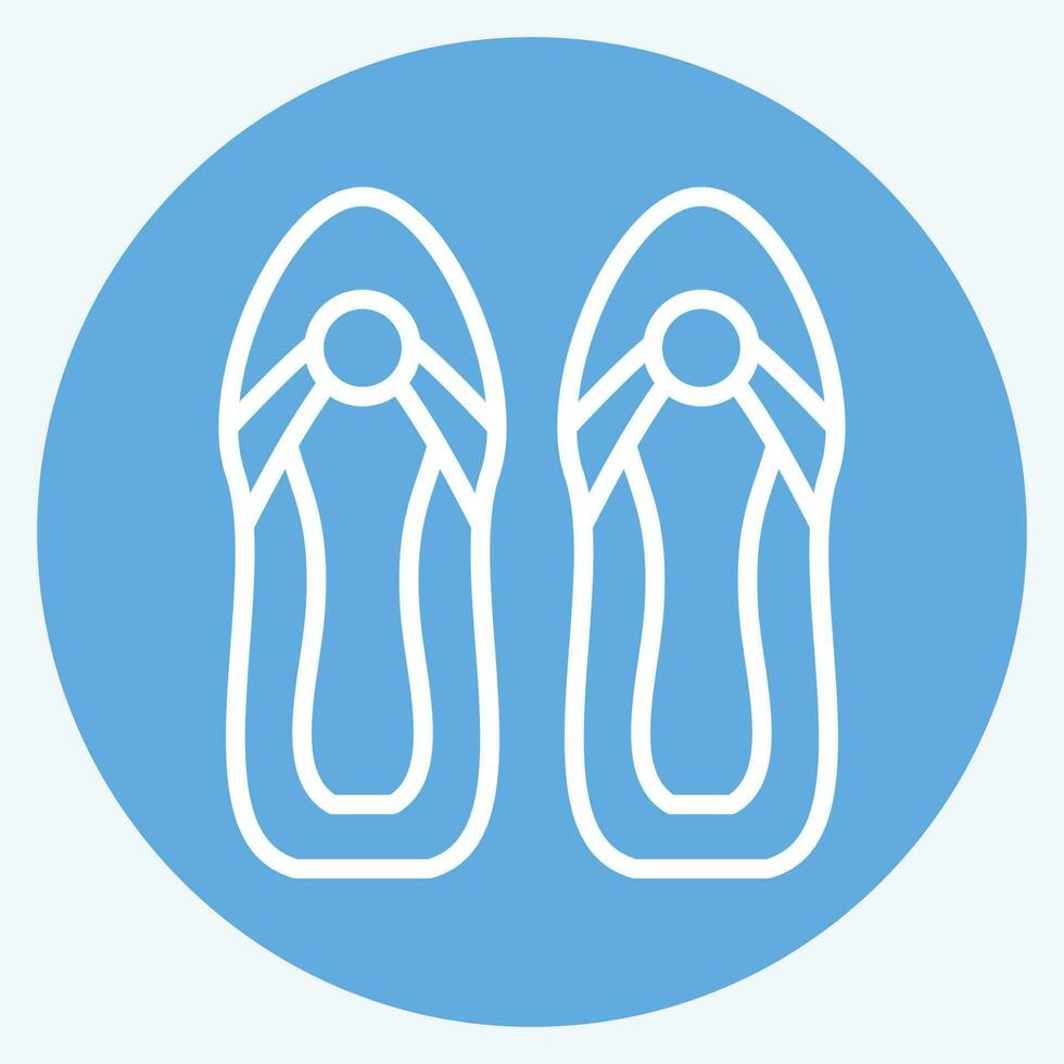 Icon Sandals. related to Hawaii symbol. blue eyes style. simple design editable. vector