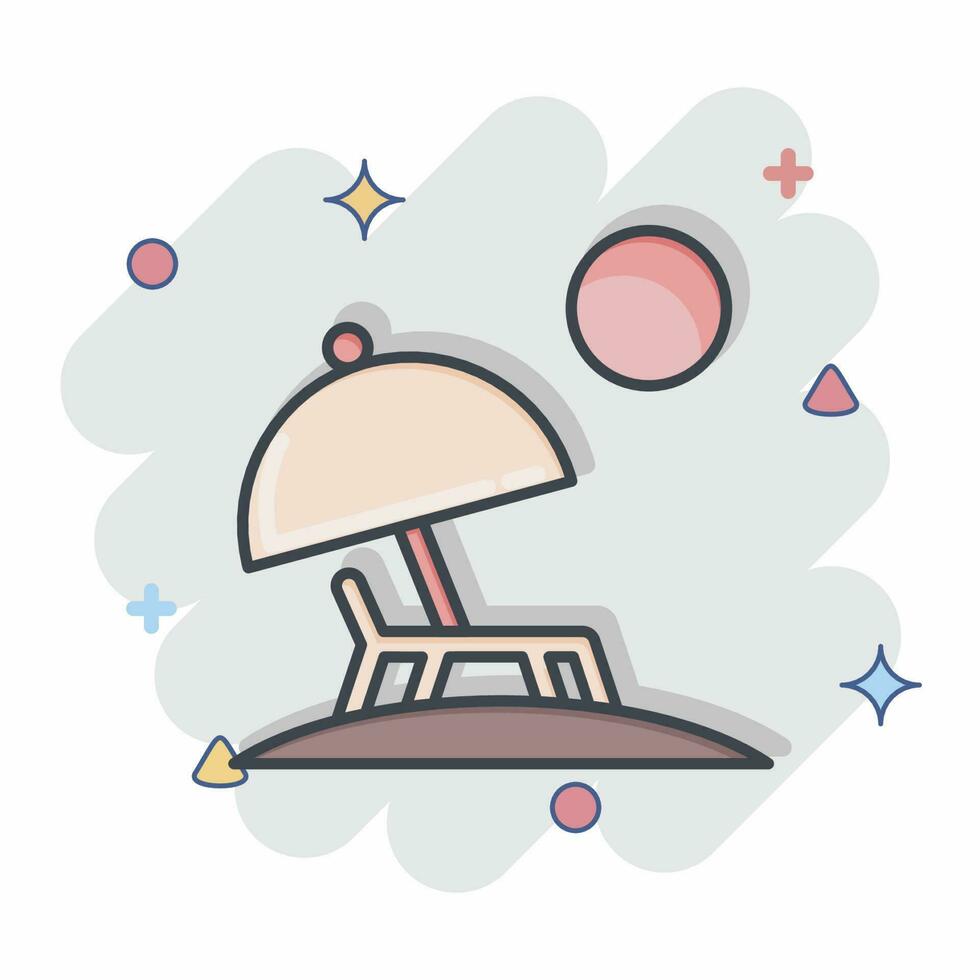 Icon Beach. related to Hawaii symbol. comic style. simple design editable. vector