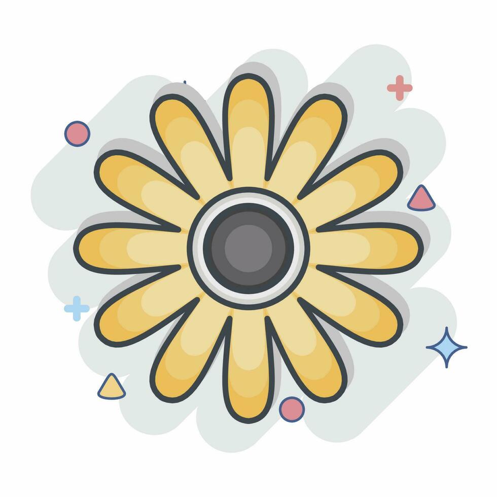 Icon Gloden Marguerite. related to Flowers symbol. comic style. simple design editable. simple illustration vector