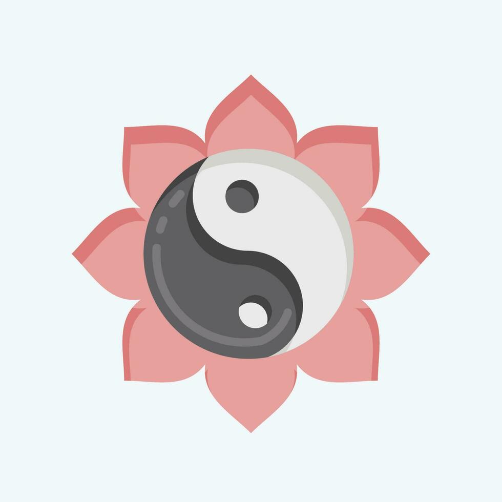 icono yin yang relacionado a chino nuevo año símbolo. plano estilo. sencillo diseño editable vector