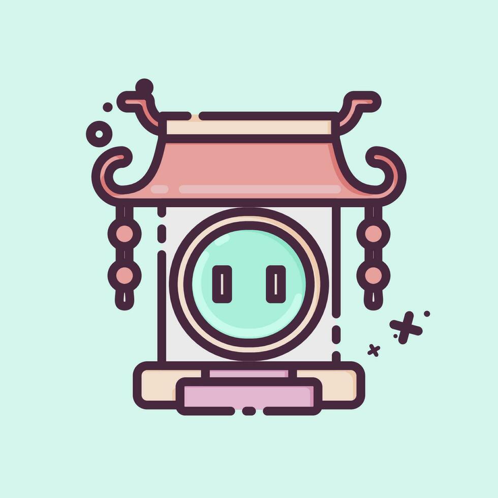 Icon Gate. related to Chinese New Year symbol. MBE style. simple design editable vector