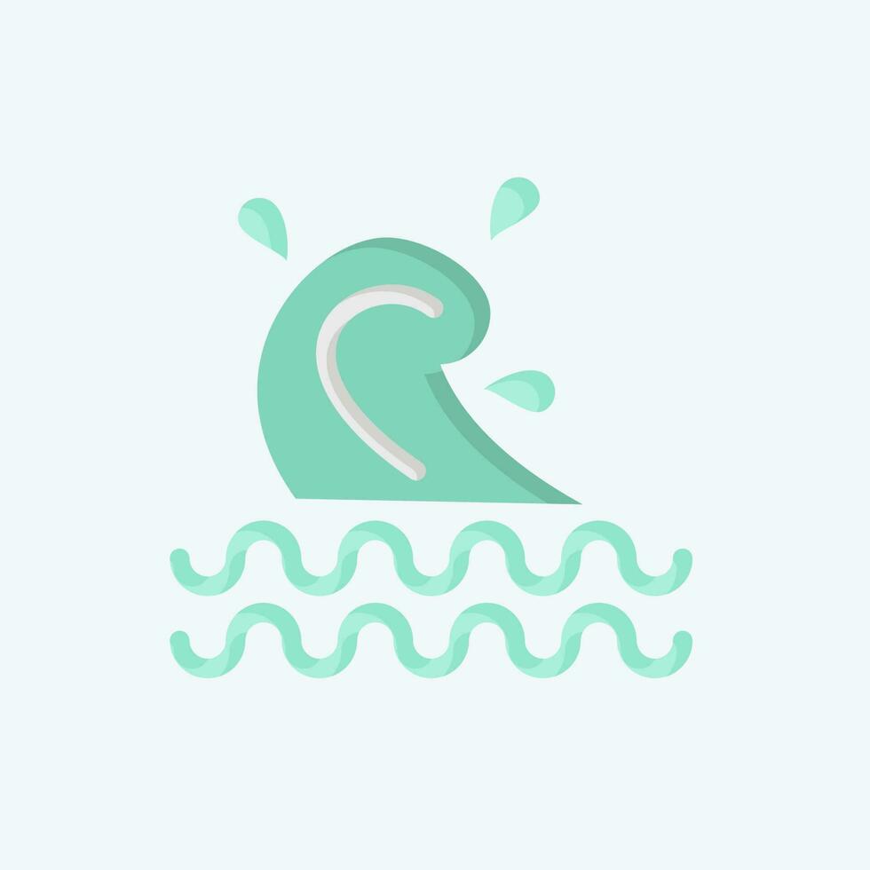 icono ola. relacionado a Hawai símbolo. plano estilo. sencillo diseño editable. vector