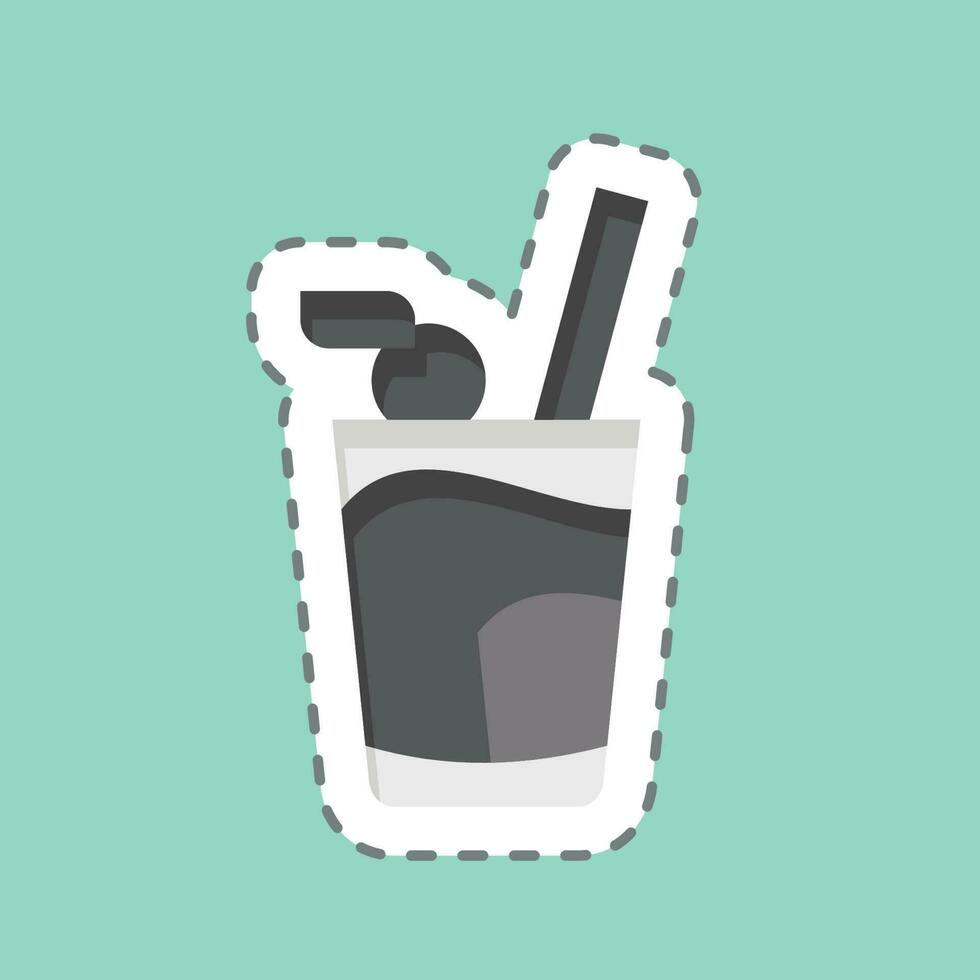 Sticker line cut Beverage. related to Hawaii symbol. simple design editable. vector