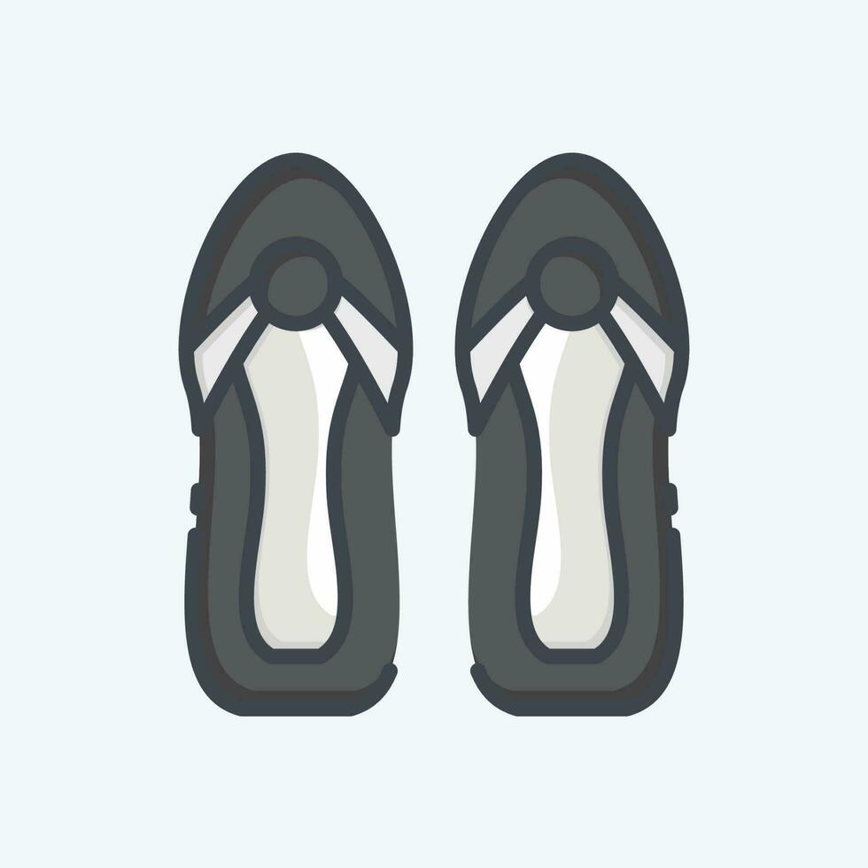 Icon Sandals. related to Hawaii symbol. doodle style. simple design editable. vector