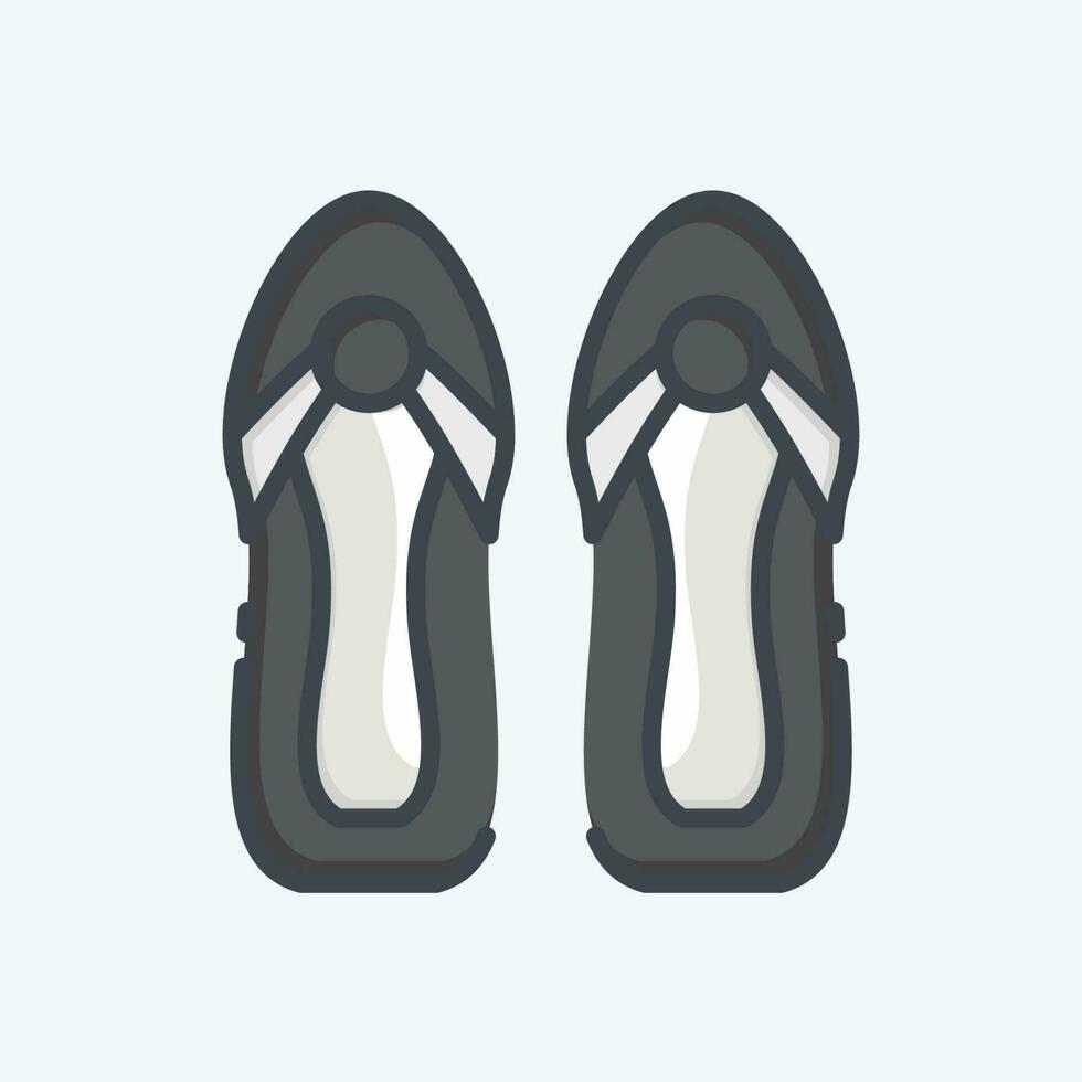 Icon Sandals. related to Hawaii symbol. doodle style. simple design editable. vector