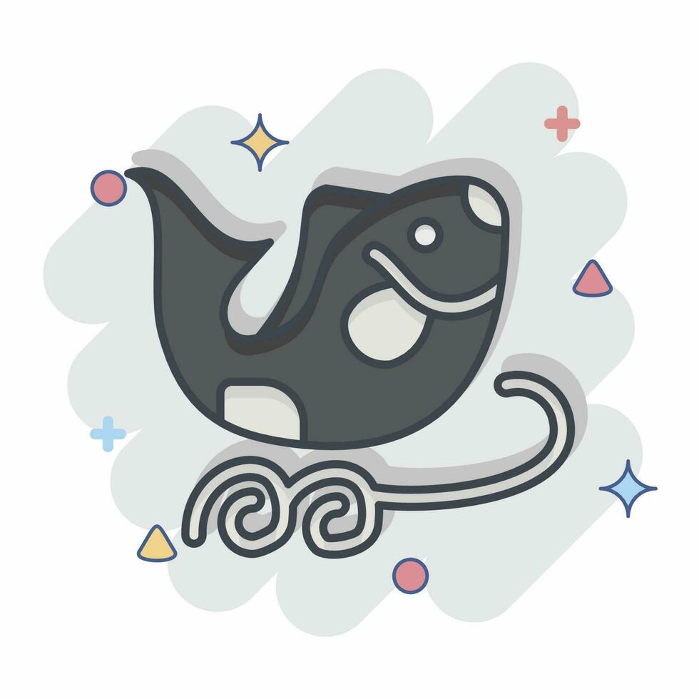 icono peces relacionado a chino nuevo año símbolo. cómic estilo. sencillo diseño editable vector