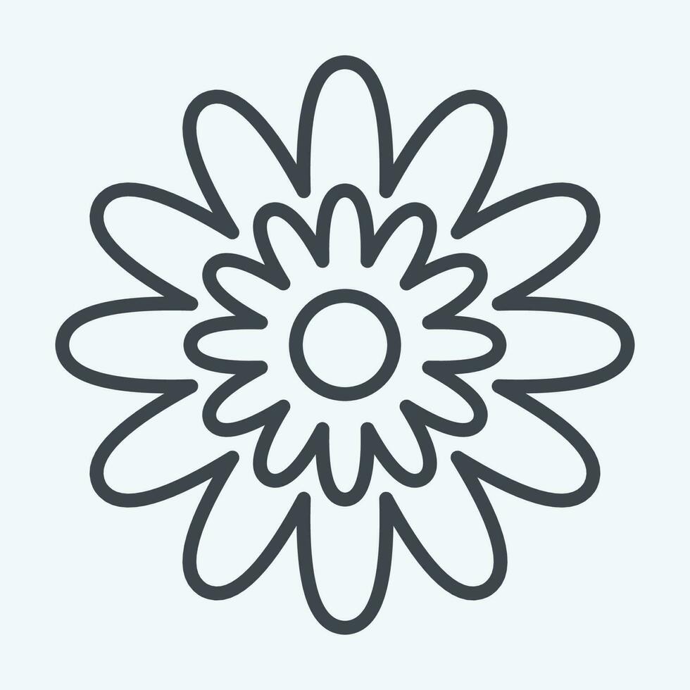 Icon Zinnia. related to Flowers symbol. line style. simple design editable. simple illustration vector