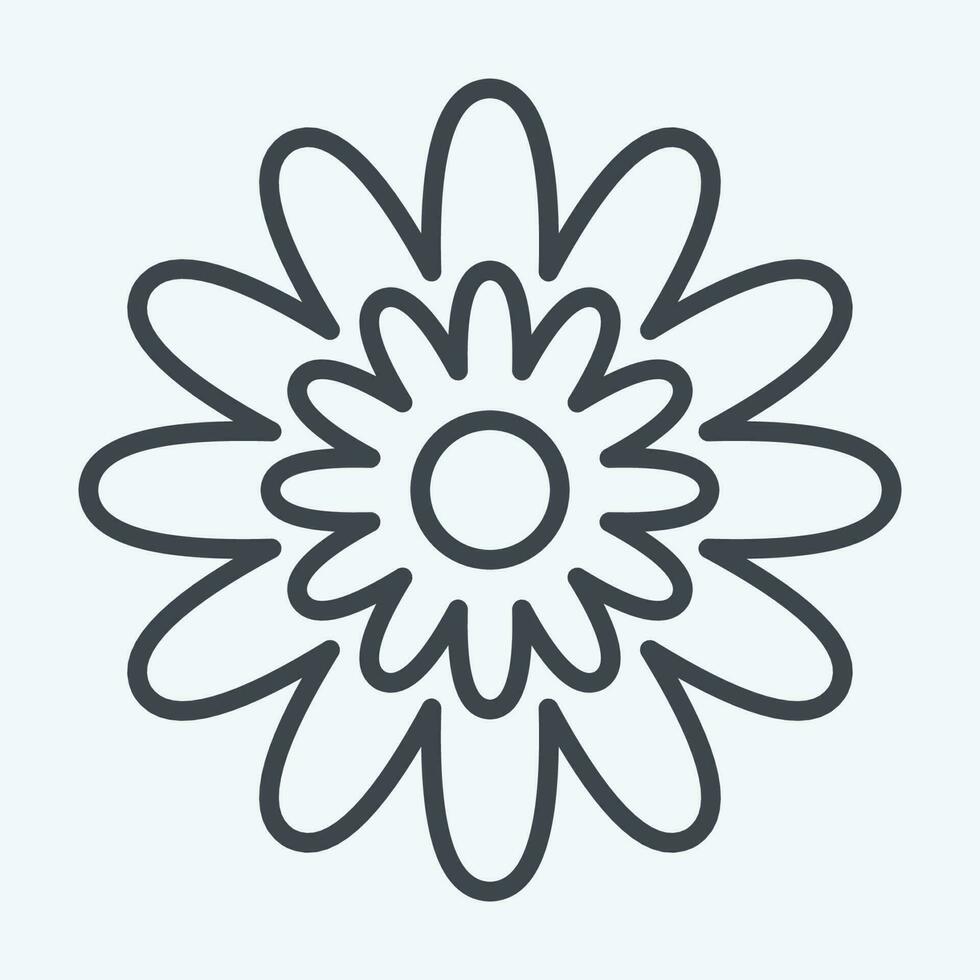 Icon Zinnia. related to Flowers symbol. line style. simple design editable. simple illustration vector