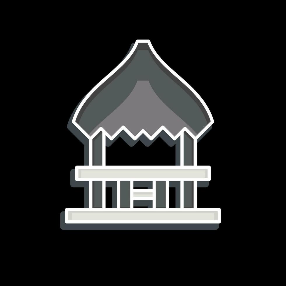 Icon Pavilion Cottage. related to Hawaii symbol. glossy style. simple design editable. vector