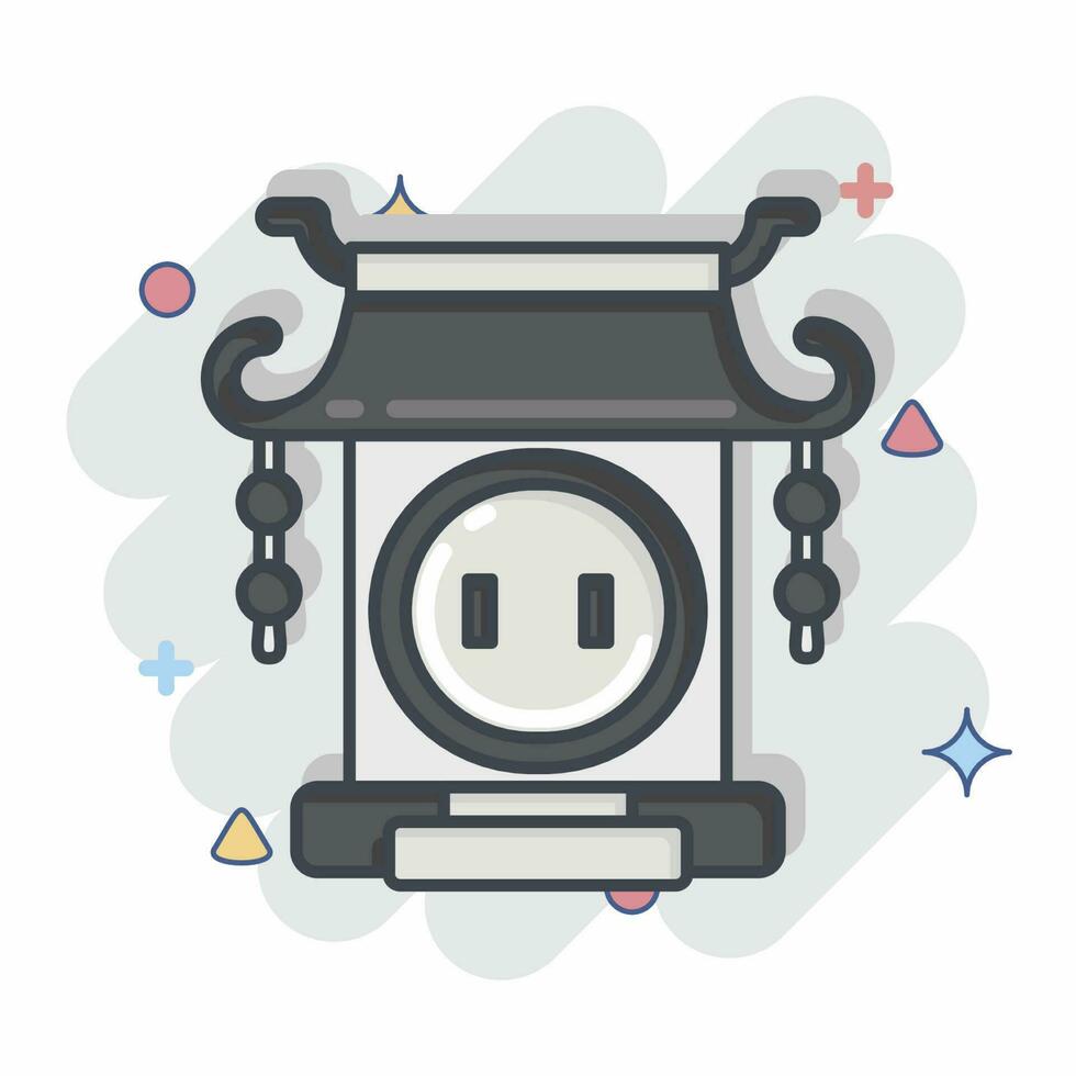 Icon Gate. related to Chinese New Year symbol. comic style. simple design editable vector