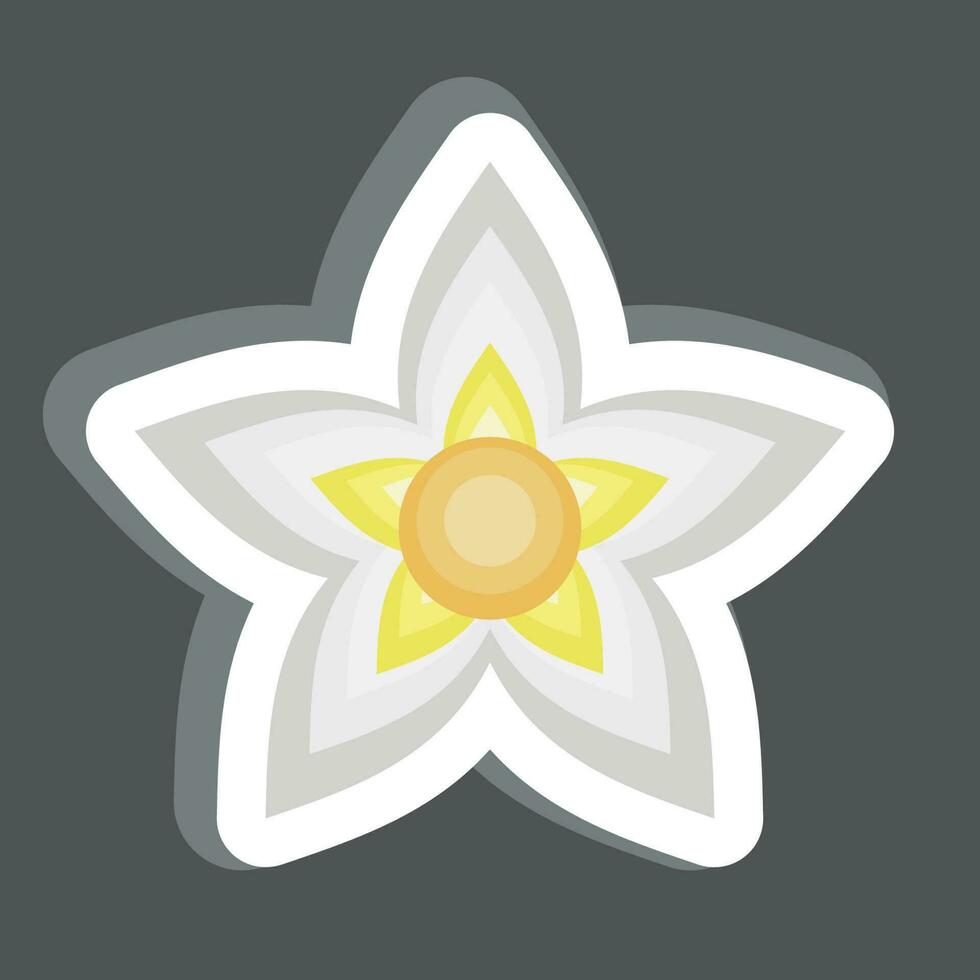 Sticker Jasmine. related to Flowers symbol. simple design editable. simple illustration vector