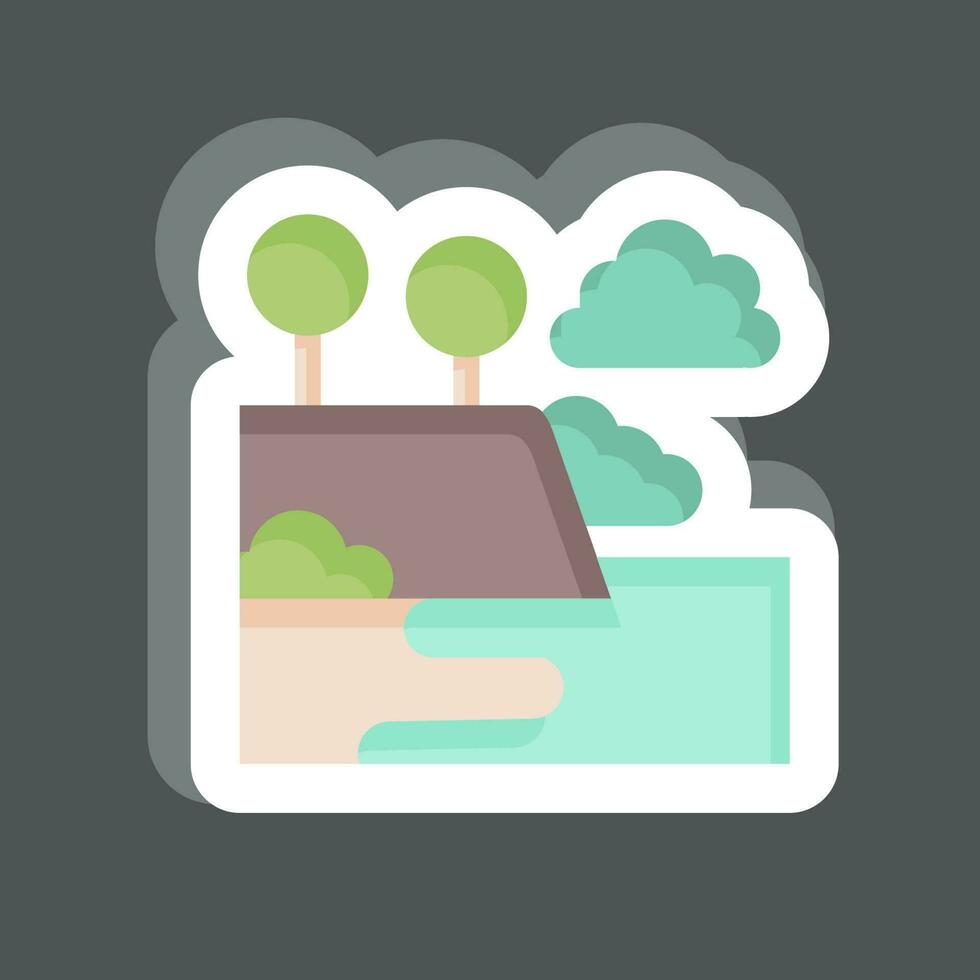 Sticker Waipio Valley. related to Hawaii symbol. simple design editable. vector