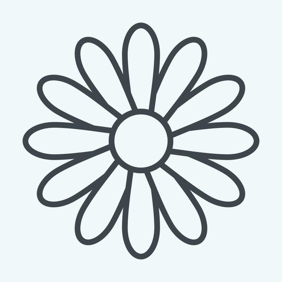 Icon Dahlia. related to Flowers symbol. line style. simple design editable. simple illustration vector