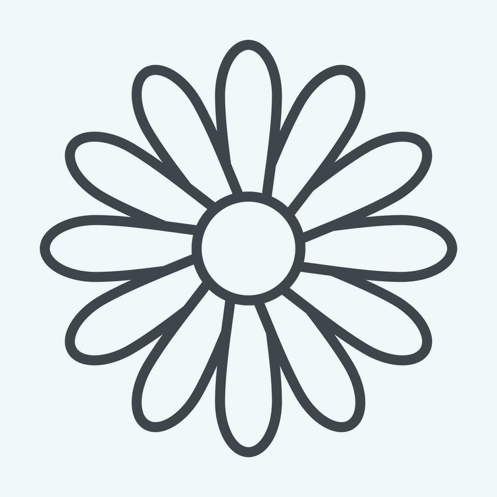 Icon Dahlia. related to Flowers symbol. line style. simple design editable. simple illustration vector