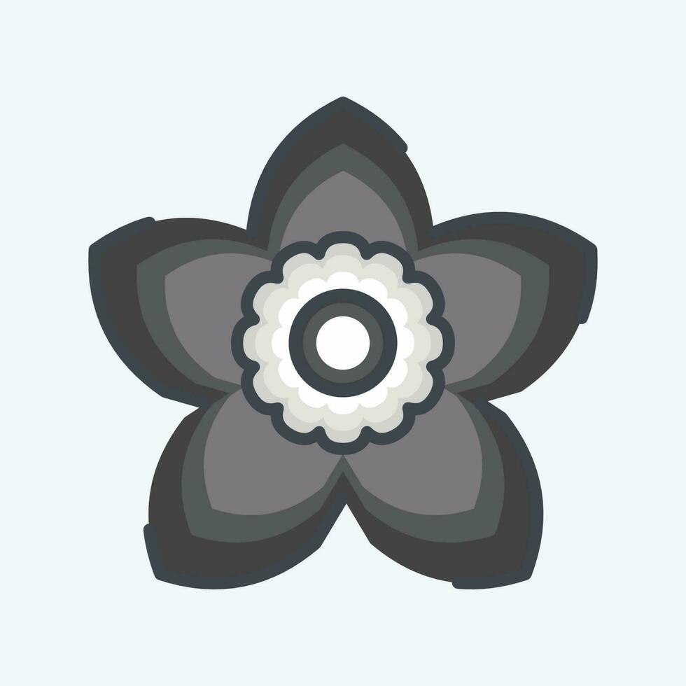 Icon Gardenia. related to Flowers symbol. doodle style. simple design editable. simple illustration vector