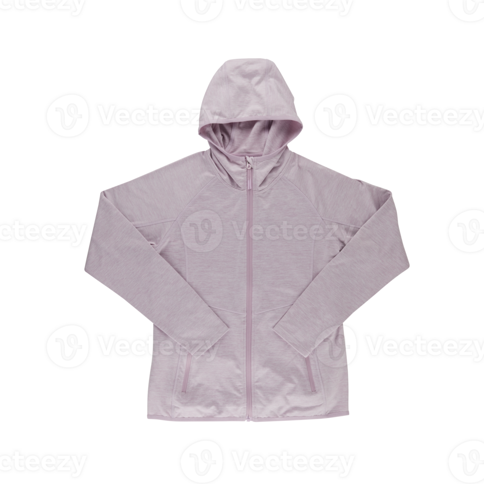 Long-sleeved sweater with hood with cut out isolated on background transparent png