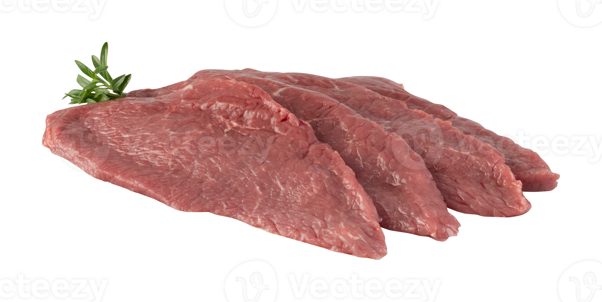 Fresh pork, cut into pieces, steak ready to be grilled with cut out isolated on transparent background png