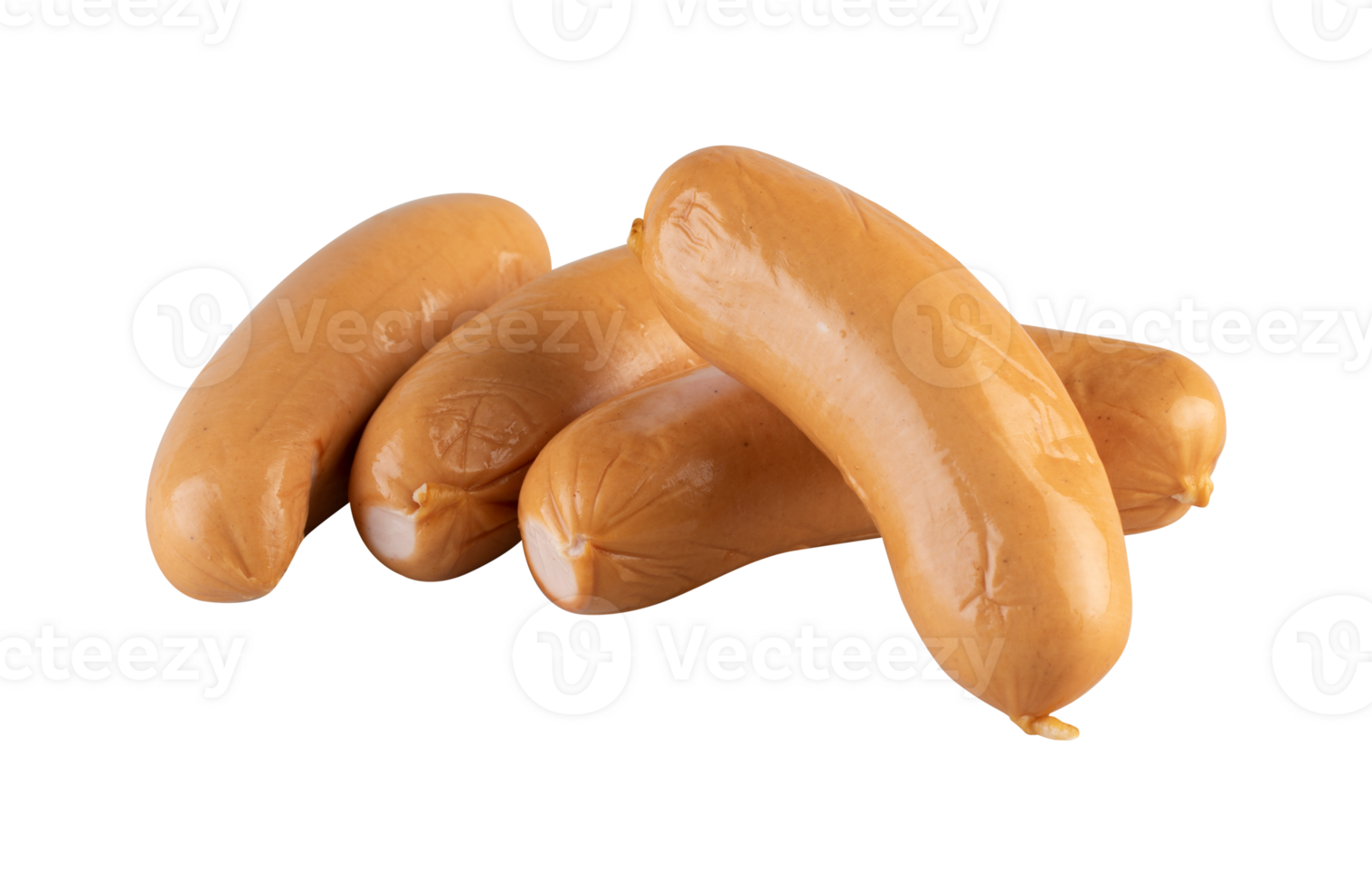 fresh orange sausage with cut out isolated on transparent background png