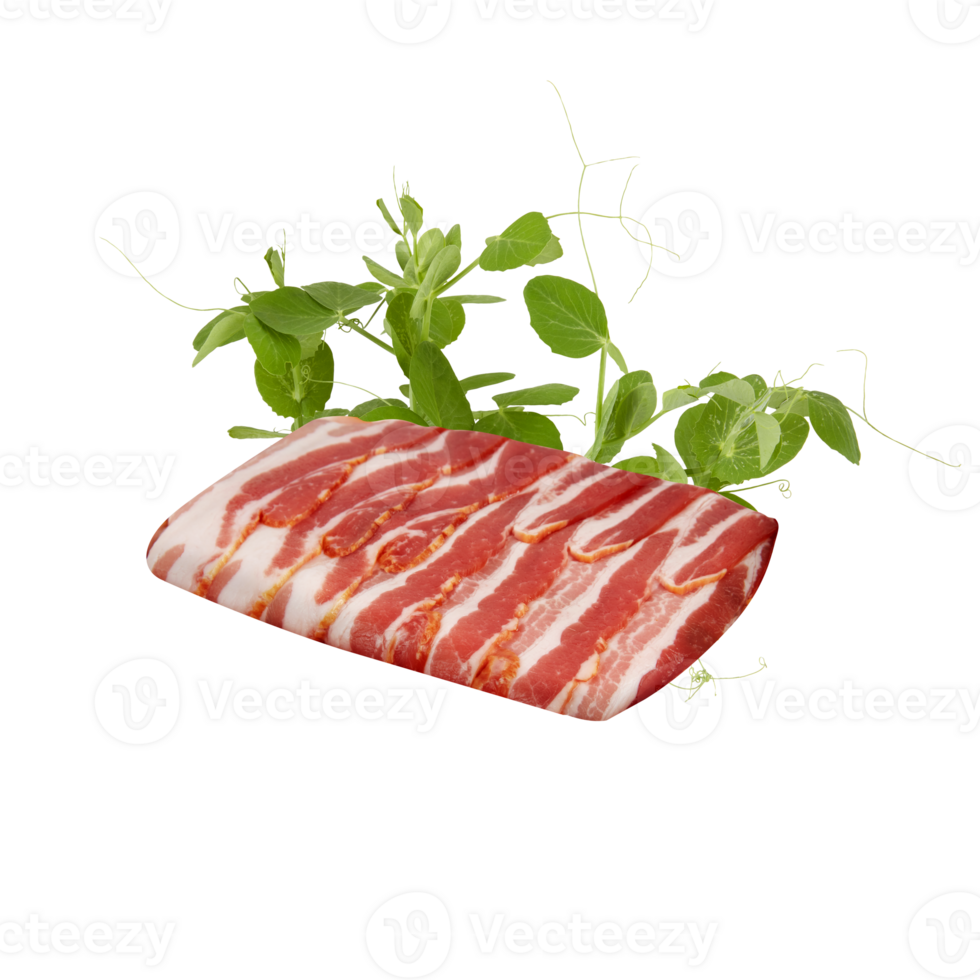 Red pork fresh bacon isolated transparent background png