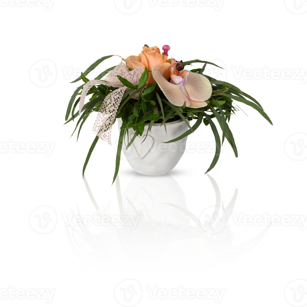 flowers in a vase isolated transparent background png