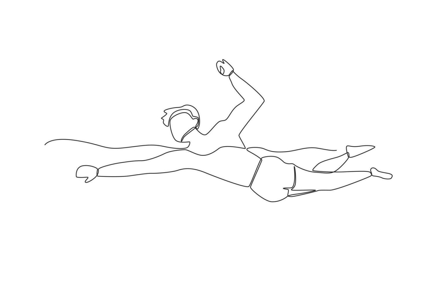 Side view of a man swimming on the beach vector
