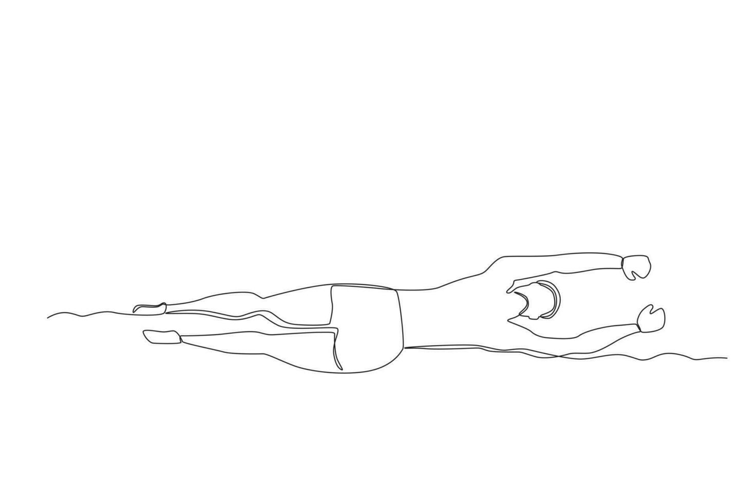 Top view of a man swimming breaststroke vector