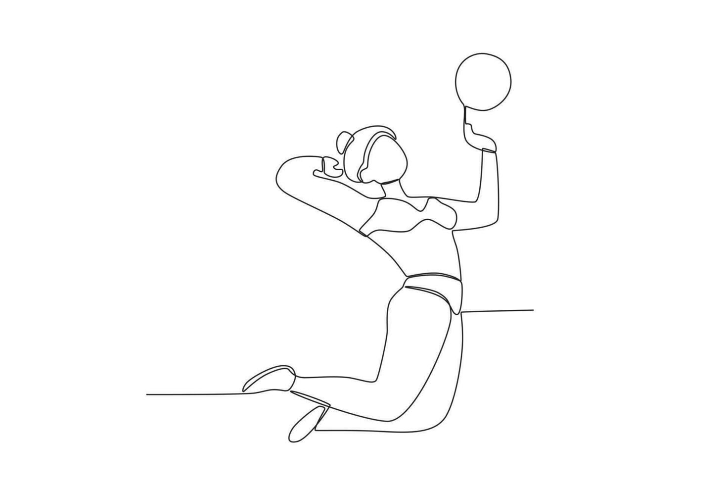 un emocionado mujer jugando vóleibol vector
