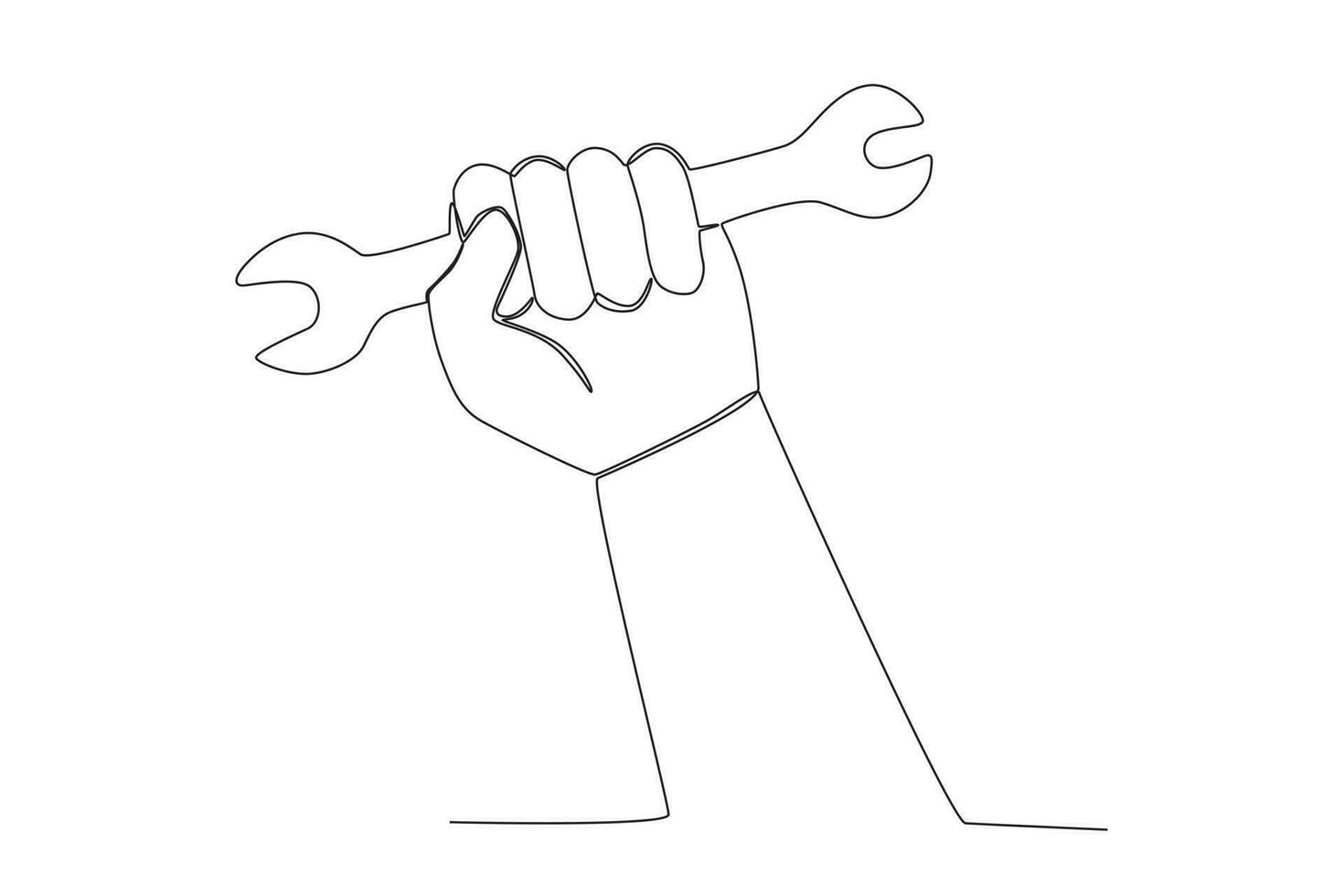 A hand holding a tool vector