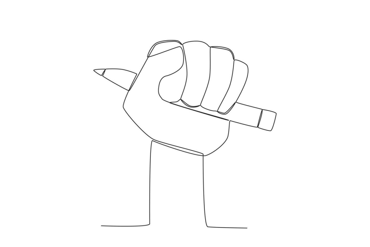 A hand holding a pencil vector