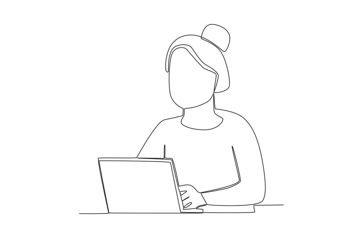 A woman with computer skills vector