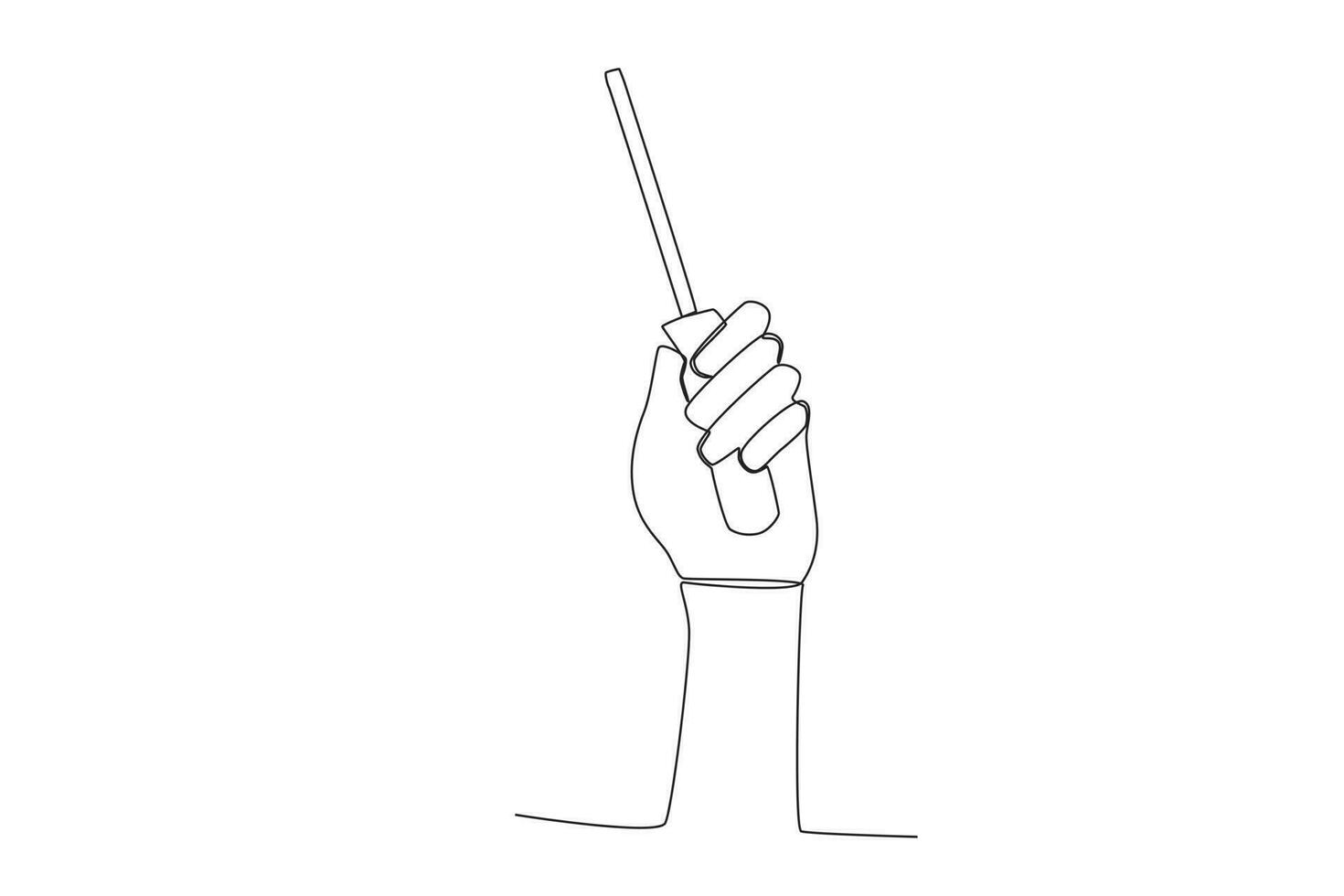 A hand holding a screwdriver vector