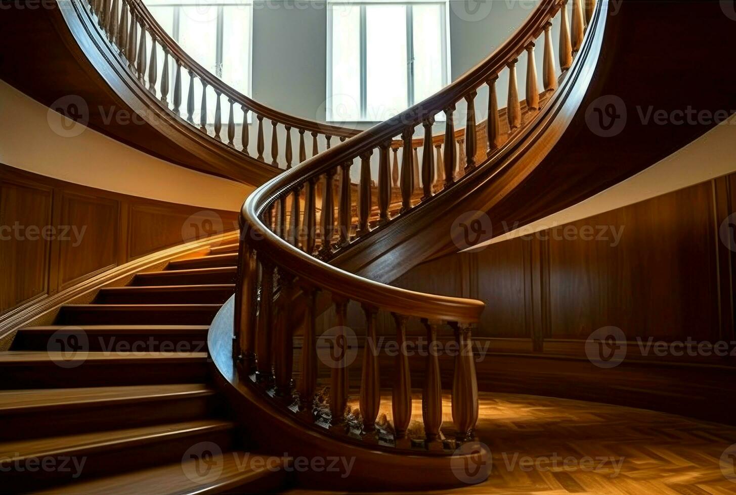 madera escalera. generar ai foto