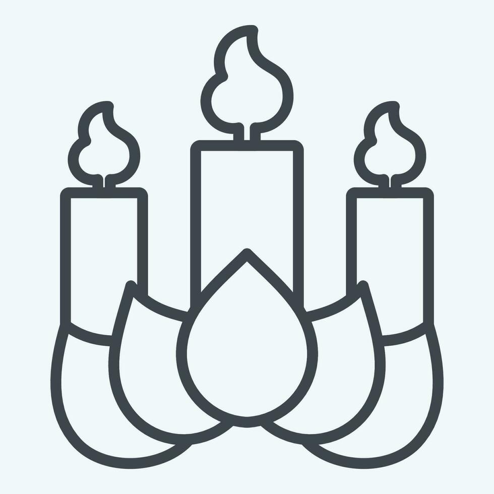 Icon Candle. related to Chinese New Year symbol. line style. simple design editable vector