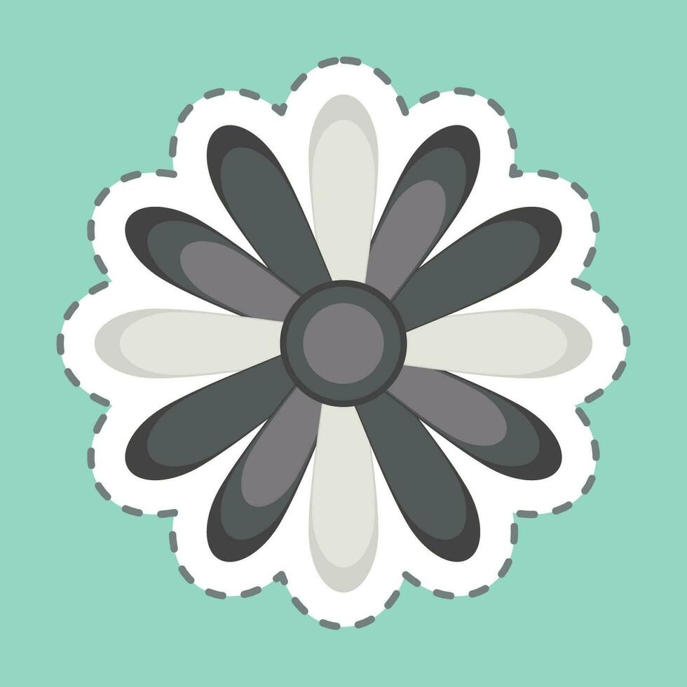 Sticker line cut Dahlia. related to Flowers symbol. simple design editable. simple illustration vector