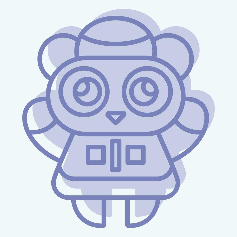 Icon Panda. related to Chinese New Year symbol. two tone style. simple design editable vector