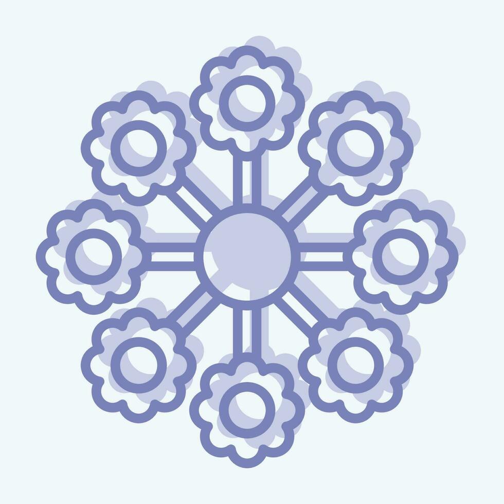 Icon Lantanas. related to Flowers symbol. two tone style. simple design editable. simple illustration vector