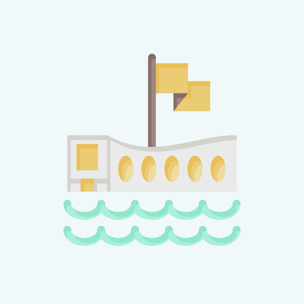 Icon USS Arizona Memorial. related to Hawaii symbol. flat style. simple design editable. vector
