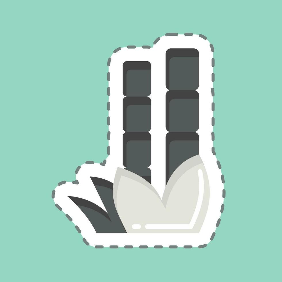Sticker line cut Bamboo. related to Chinese New Year symbol. simple design editable vector