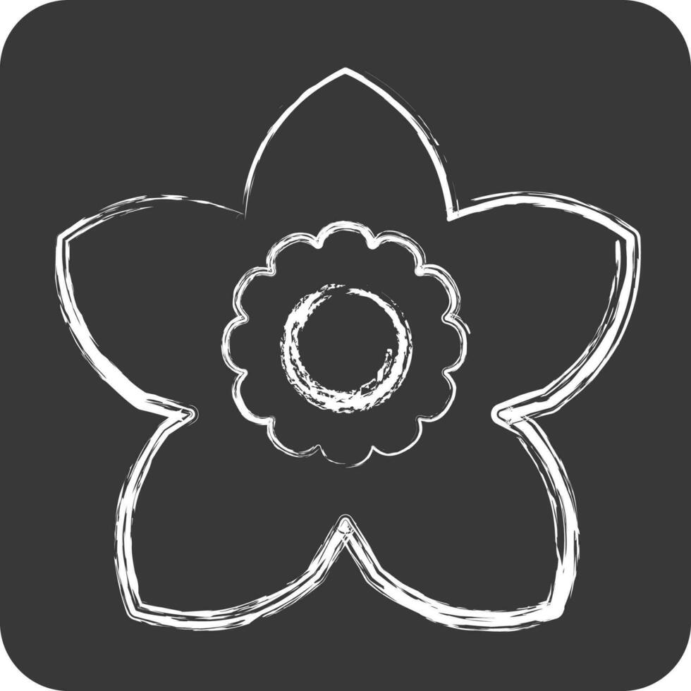 Icon Gardenia. related to Flowers symbol. chalk Style. simple design editable. simple illustration vector