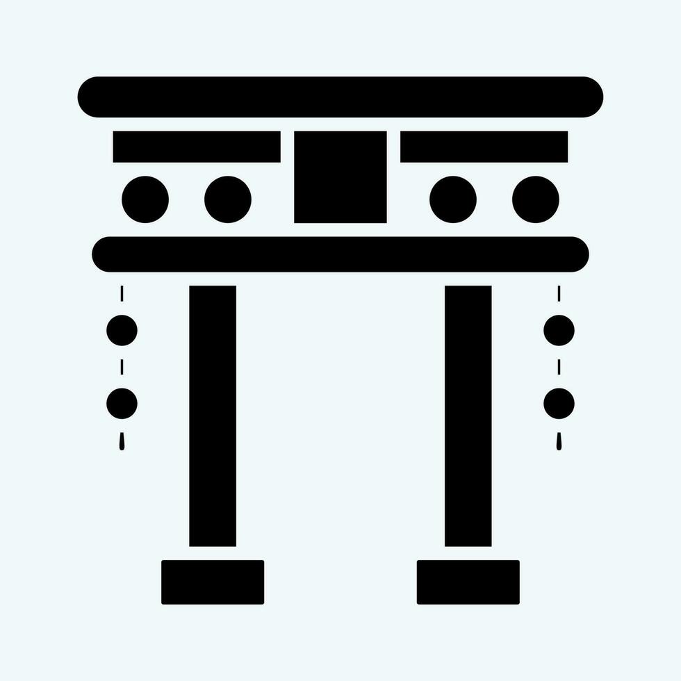 Icon Torii Gate. related to Chinese New Year symbol. glyph style. simple design editable vector