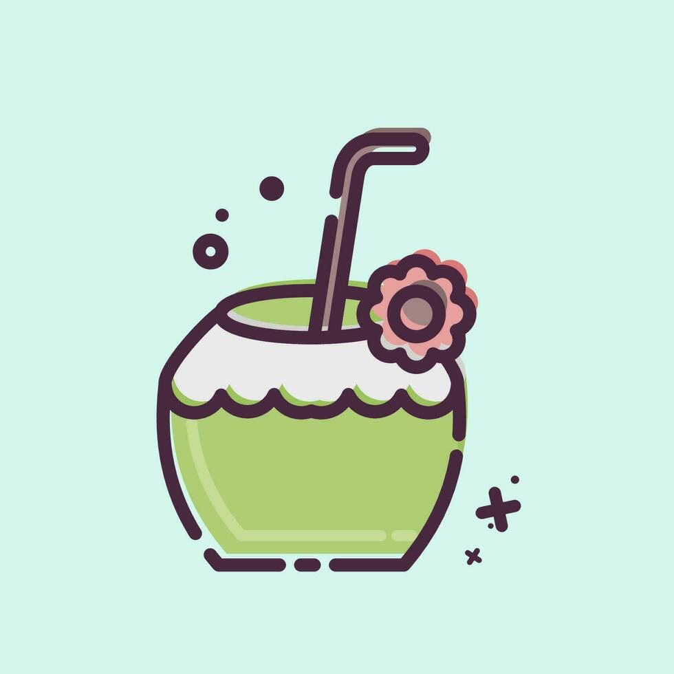 icono Coco. relacionado a Hawai símbolo. mbe estilo. sencillo diseño editable. vector