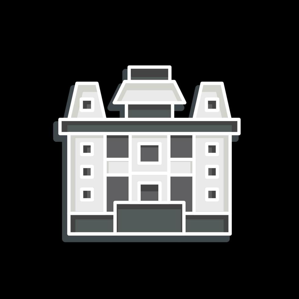 Icon Iolani Place. related to Hawaii symbol. glossy style. simple design editable. vector