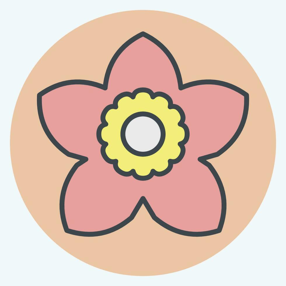 Icon Gardenia. related to Flowers symbol. color mate style. simple design editable. simple illustration vector