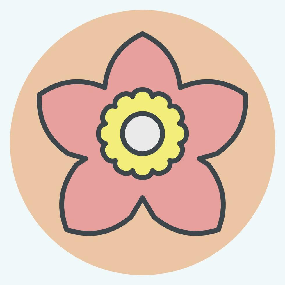 Icon Gardenia. related to Flowers symbol. color mate style. simple design editable. simple illustration vector
