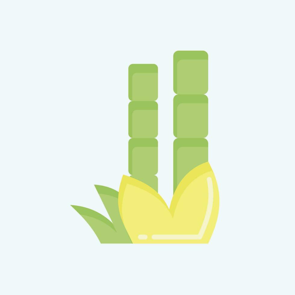 Icon Bamboo. related to Chinese New Year symbol. flat style. simple design editable vector